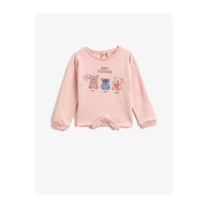Koton Baby Girl Pink Cotton Crew Neck Long Sleeve Sweatshirt vyobraziť