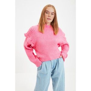 Trendyol Pink Crop Detailed Knitwear Sweater vyobraziť