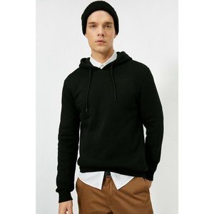 Koton Men's Black Hooded Sweatshirt vyobraziť