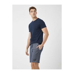 Koton Men's Navy Blue Basic Short Sleeve Bike Collar T-Shirt vyobraziť