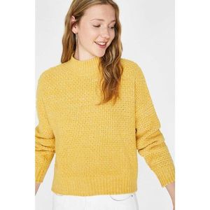 Koton Women's Yellow High Collar Long Sleeve Sweater vyobraziť