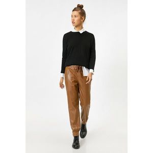 Koton Women's Coffee Leather Pants vyobraziť