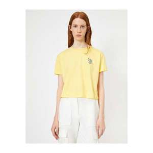 Koton Women's Yellow Unicorn Printed Short Sleeve T-shirts vyobraziť