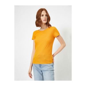 Koton Women's Orange Bike Collar T-shirt vyobraziť