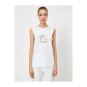 Koton Printed T-shirt with Women's White Writing vyobraziť