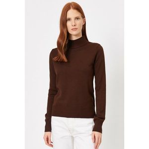 Koton Women's Brown High Collar Sweater vyobraziť