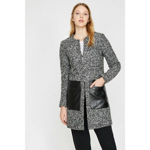 Koton Women's Grey Leather Detail coat vyobraziť