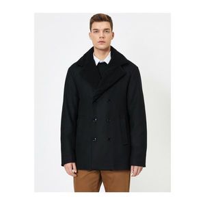 Koton Men's Black Button Detail coat vyobraziť