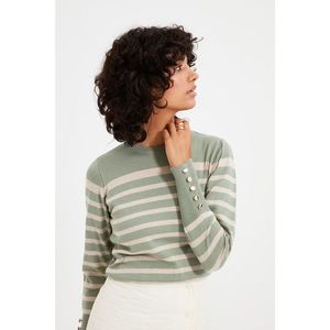 Trendyol Mint Striped Knitwear Sweater vyobraziť