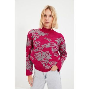 Trendyol Fuchsia Jacquard Knitwear Sweater vyobraziť