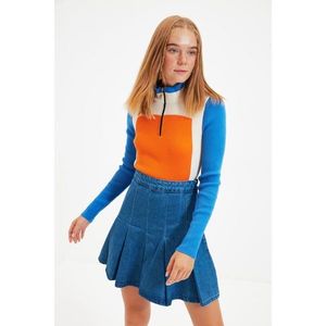 Trendyol Orange Zipper Detailed Knitwear Sweater vyobraziť