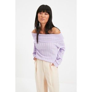 Trendyol Lilac Carmen Collar Knitwear Sweater vyobraziť