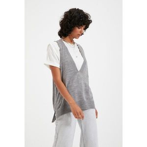 Trendyol Gray Lace Detailed Knitwear Sweater vyobraziť
