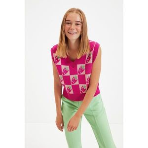 Trendyol Pink V Neck Knitwear Sweater vyobraziť