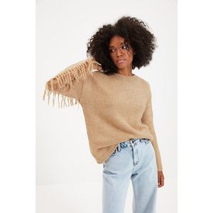 Trendyol Camel Tasseled Knitwear Sweater vyobraziť