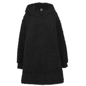 Fabric Black Oversized Cosy Fluffy Blanket Hoodie vyobraziť