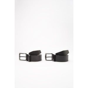 Trendyol Black-Anthracite Men's 2-Pack Textured Faux Leather Belt Belt vyobraziť