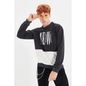 Trendyol Anthracite Men Regular Fit Crew Neck Sweatshirt vyobraziť