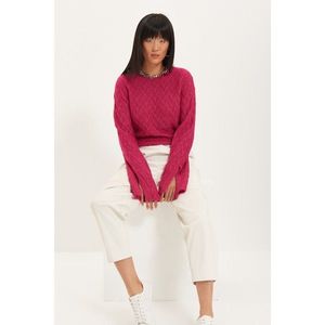 Trendyol Fuchsia Openwork Knitwear Sweater vyobraziť