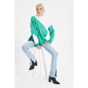 Trendyol Mint Color Block Fisherman Knitwear Sweater vyobraziť