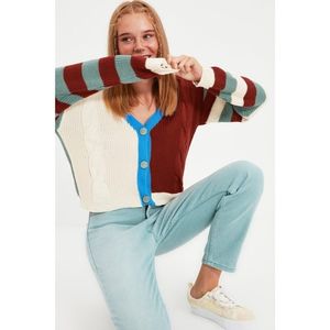 Trendyol Stone Knit Detailed Knitwear Cardigan vyobraziť