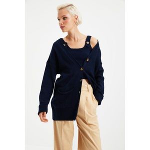 Trendyol Navy Blue Button Detailed Blouse - Cardigan Knitwear Suit vyobraziť