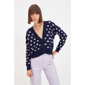 Trendyol Navy Blue Jacquard Knitwear Cardigan vyobraziť