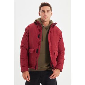 Trendyol Claret Red Men's Stand Up Collar Double Flap Pocketed Puffer Coat vyobraziť