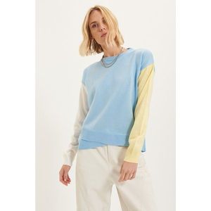 Trendyol Light Blue Color Block Knitwear Sweater vyobraziť