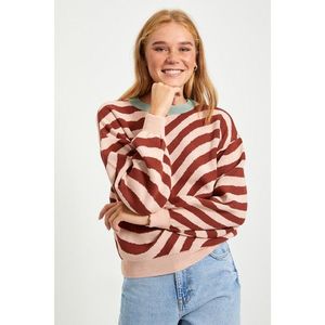 Trendyol Brown Jacquard Knitwear Sweater vyobraziť