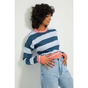 Trendyol Indigo Color Block Knitwear Sweater vyobraziť