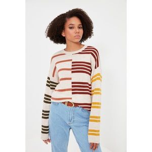 Trendyol Stone Striped Knitwear Sweater vyobraziť