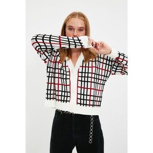 Trendyol Ecru Button Detailed Jacquard Knitwear Cardigan vyobraziť