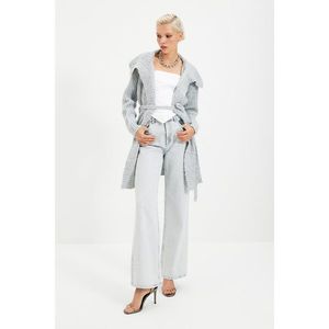 Trendyol Gray Collar Detailed Knitwear Cardigan vyobraziť