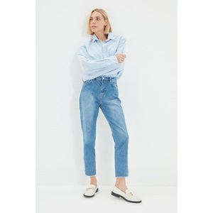 Trendyol Blue Tasseled High Waist Mom Jeans vyobraziť