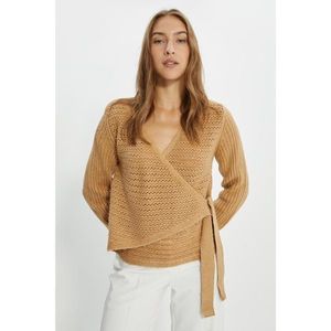 Trendyol Camel Double Breasted Knitwear Sweater vyobraziť