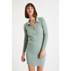 Trendyol Mint Polo Neck Sweater Dress vyobraziť