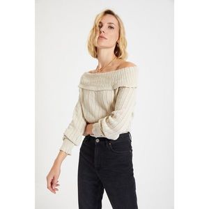 Trendyol Stone Carmen Collar Knitwear Sweater vyobraziť