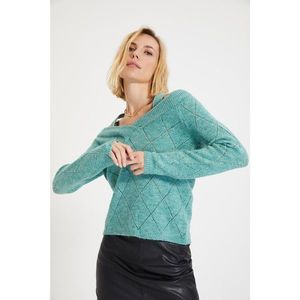 Trendyol Mint Open Shoulder Knitwear Sweater vyobraziť
