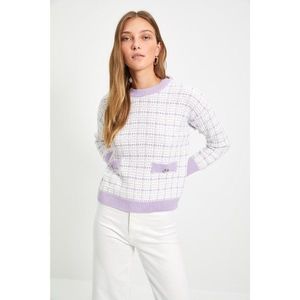 Trendyol Lilac Glitter Tweed Look Knitwear Sweater vyobraziť