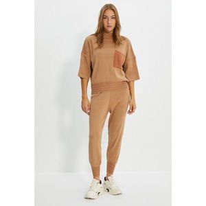 Trendyol Camel Line And Pocket Detailed Knitwear Bottom-Top Set vyobraziť