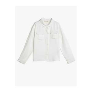 Koton Flowy Fabric Long Sleeve Shirt With Pockets vyobraziť