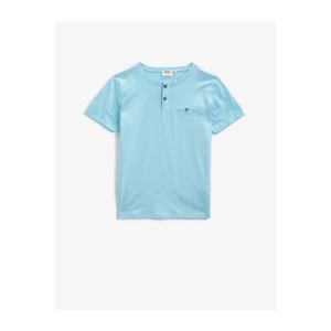 Koton Boy Blue Printed T-Shirt Short Sleeve Crew Neck Cotton With Pocket vyobraziť