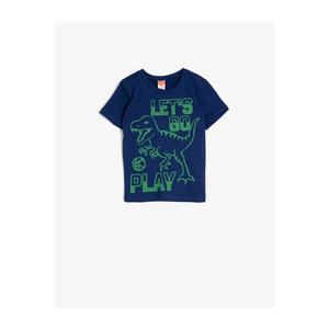 Koton Boys Navy Blue Printed Short Sleeve Crew Neck T-Shirt vyobraziť
