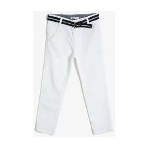 Koton Chino Cut Belted Cotton Trousers vyobraziť