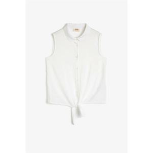 Koton Girl's White Sleeveless Waistcoat Shirt vyobraziť