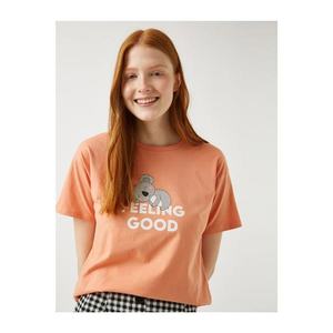 Koton Baby Girl Orange Printed T-Shirt Cotton vyobraziť