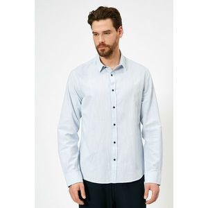 Koton Men's Blue Classic Collar Shirt vyobraziť