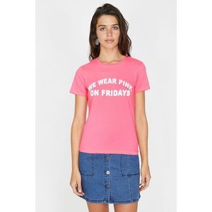 Koton Women's Pink Crew Neck Short Sleeve T-Shirt vyobraziť