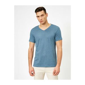 Koton Men's Blue V-Neck T-shirt vyobraziť